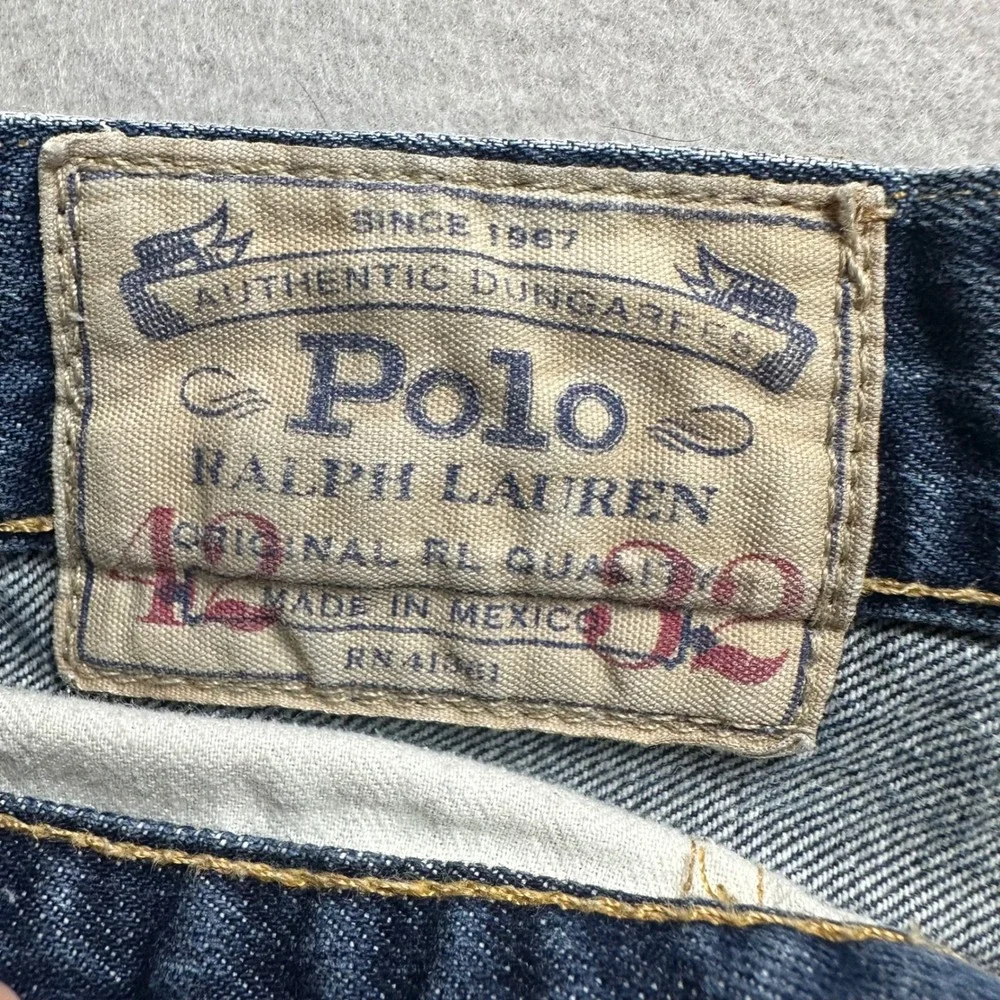Polo Ralph Lauren Jeans Men 42x32 Blue Authentic Dungarees Straight Leg Denim